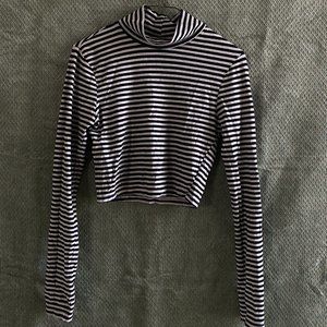 Striped Turtleneck Longsleeve Croptop